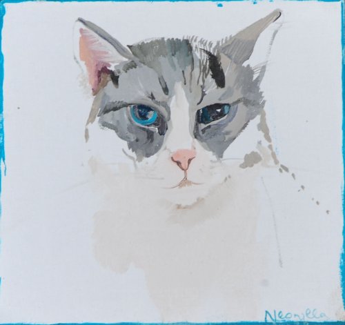 Neonilla Medvedeva - Cat (6 from 10) - 2009 - oil on canvas - 17 x 18