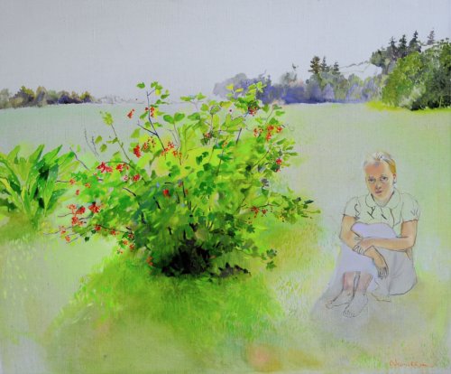 Neonilla Medvedeva - In the Garden. Malpils - 2010 - oil on canvas - 61 x 71