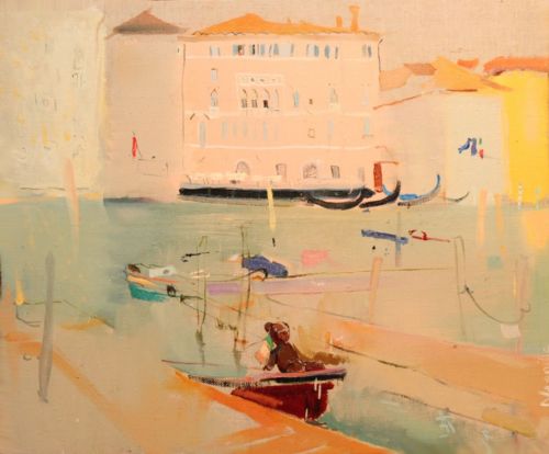 Neonilla Medvedeva - Pink Venice (with Teddy bear) - oil on canvas - 50 x 60 - 2008 - sold