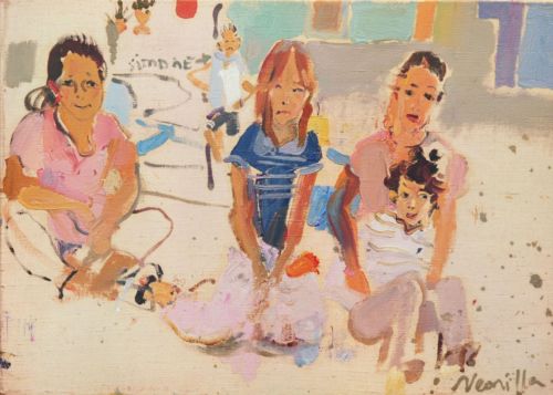 Neonilla Medvedeva - Children in Burano - oil on canvas - 25x30 - 2008 - sold